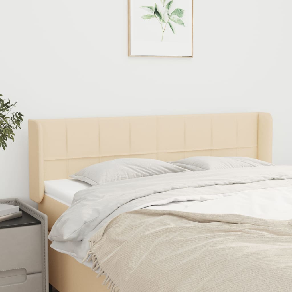 Kopfteil mit Ohren Creme 147x16x78/88 cm Stoff