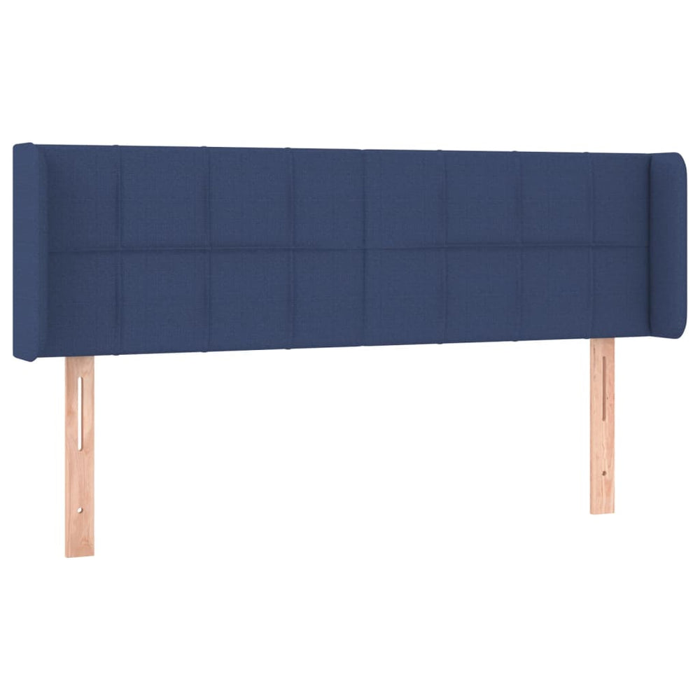 vidaXL Tête de lit à oreilles Bleu 147x16x78/88 cm Tissu