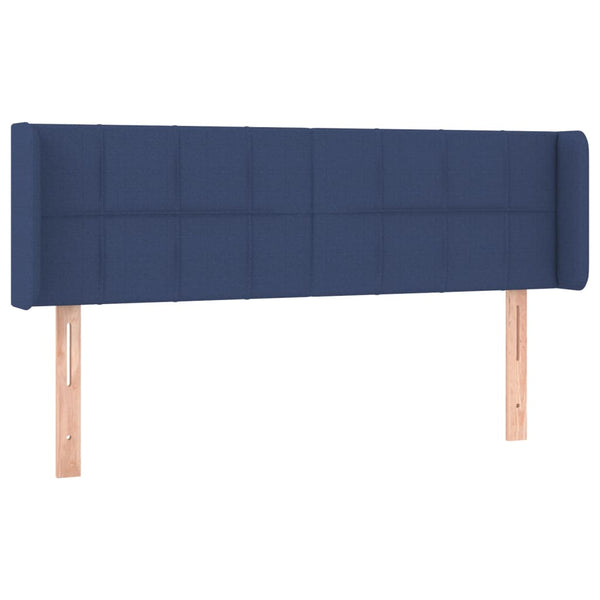 vidaXL Tête de lit à oreilles Bleu 147x16x78/88 cm Tissu