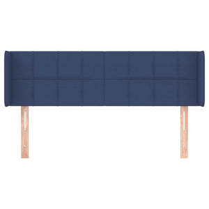 vidaXL Tête de lit à oreilles Bleu 147x16x78/88 cm Tissu