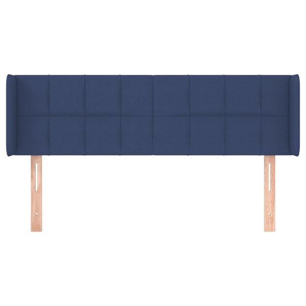 vidaXL Tête de lit à oreilles Bleu 147x16x78/88 cm Tissu