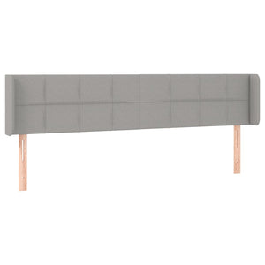 Kopfteil mit Ohren Hellgrau 163x16x78/88 cm Stoff