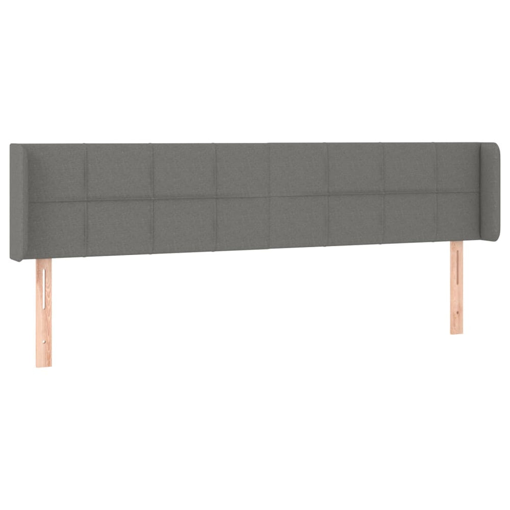 vidaXL Tête de lit à oreilles Gris foncé 163x16x78/88 cm Tissu