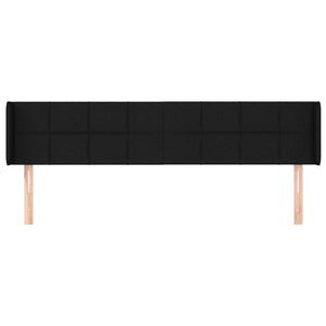 Kopfteil mit Ohren Schwarz 163x16x78/88 cm Stoff
