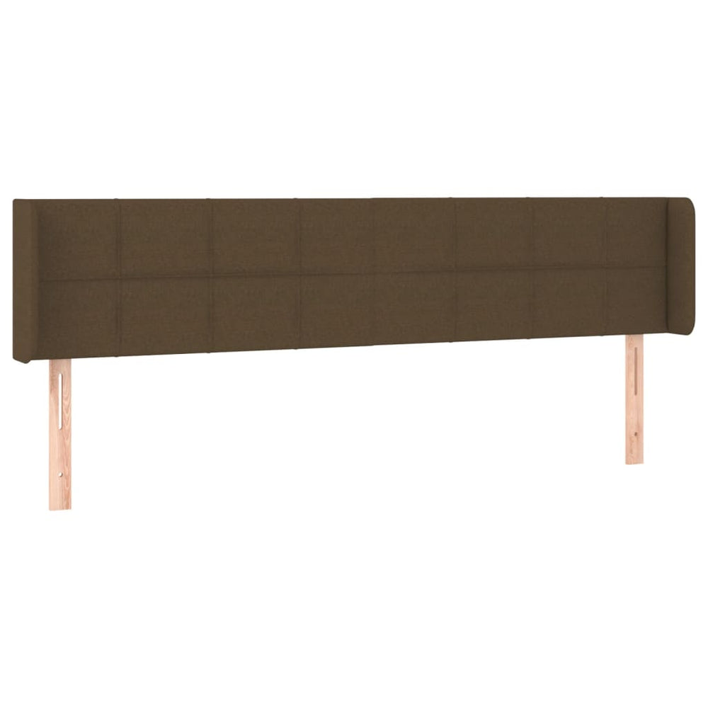 vidaXL Tête de lit à oreilles Marron foncé 163x16x78/88 cm Tissu