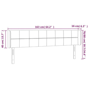 Kopfteil mit Ohren Dunkelbraun 163x16x78/88 cm Stoff