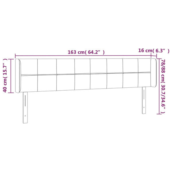 Kopfteil mit Ohren Dunkelbraun 163x16x78/88 cm Stoff