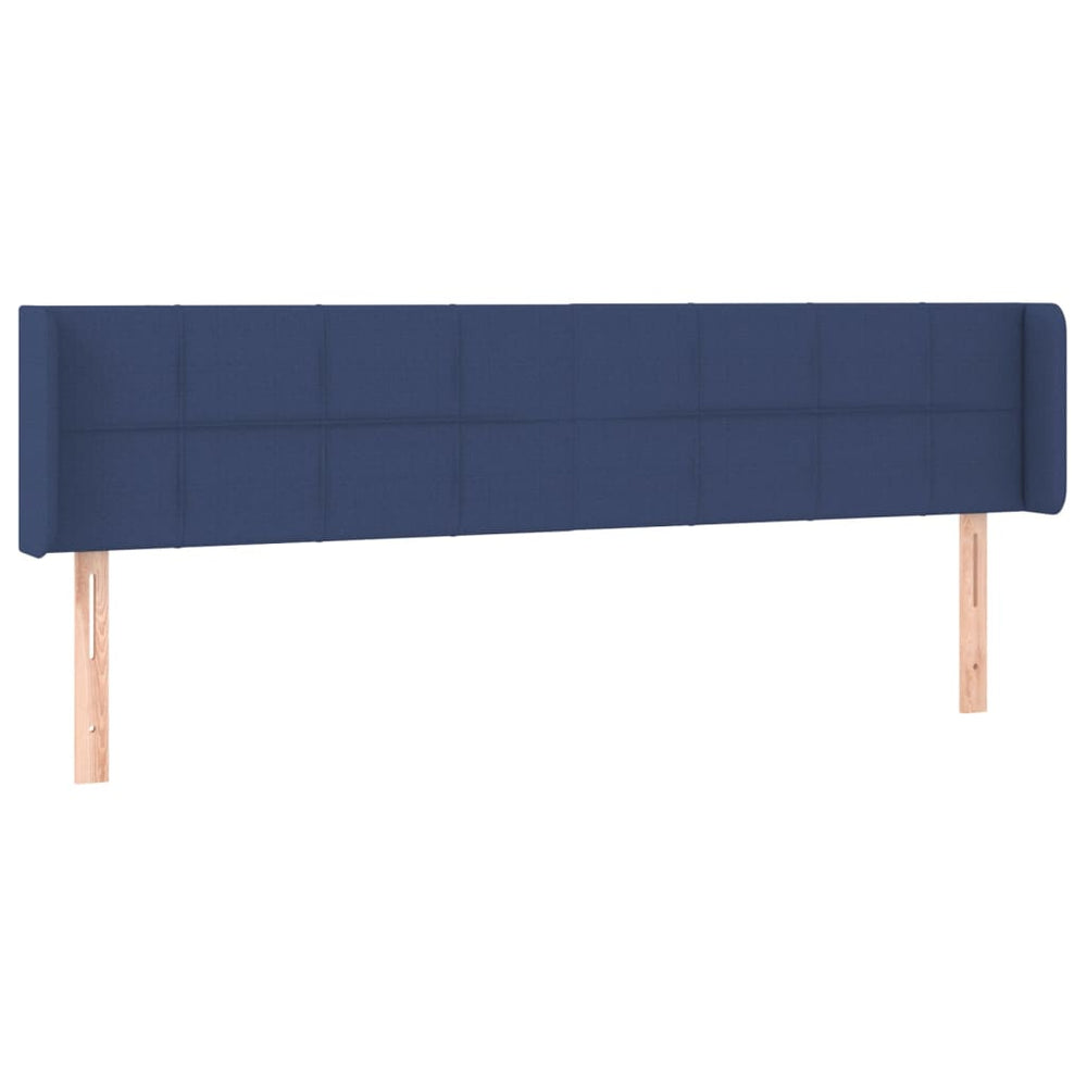 vidaXL Tête de lit à oreilles Bleu 163x16x78/88 cm Tissu