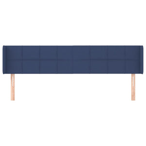 Kopfteil mit Ohren Blau 163x16x78/88 cm Stoff