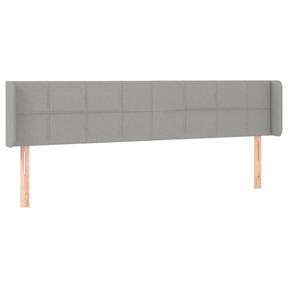 vidaXL Tête de lit à oreilles Gris clair 183x16x78/88 cm Tissu