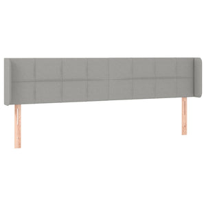 vidaXL Tête de lit à oreilles Gris clair 183x16x78/88 cm Tissu