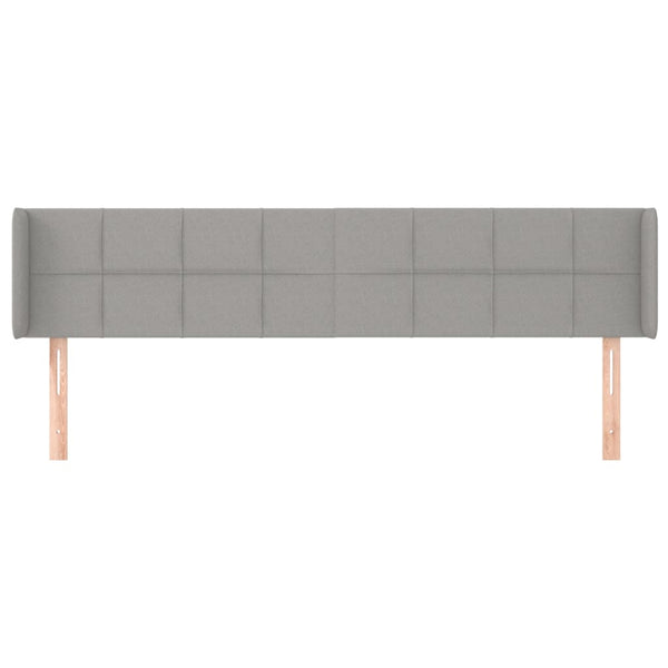 vidaXL Tête de lit à oreilles Gris clair 183x16x78/88 cm Tissu