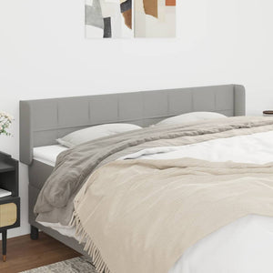 vidaXL Tête de lit à oreilles Gris clair 183x16x78/88 cm Tissu