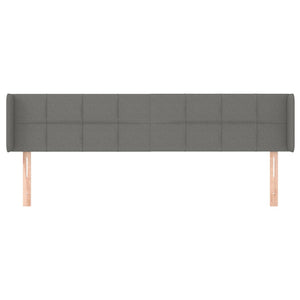 vidaXL Tête de lit avec oreilles Gris foncé 183x16x78/88 cm Tissu