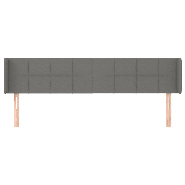 vidaXL Tête de lit avec oreilles Gris foncé 183x16x78/88 cm Tissu