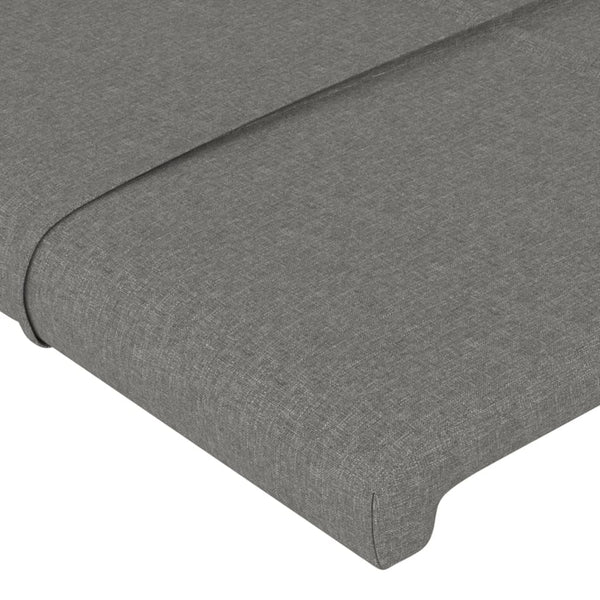 vidaXL Tête de lit avec oreilles Gris foncé 183x16x78/88 cm Tissu