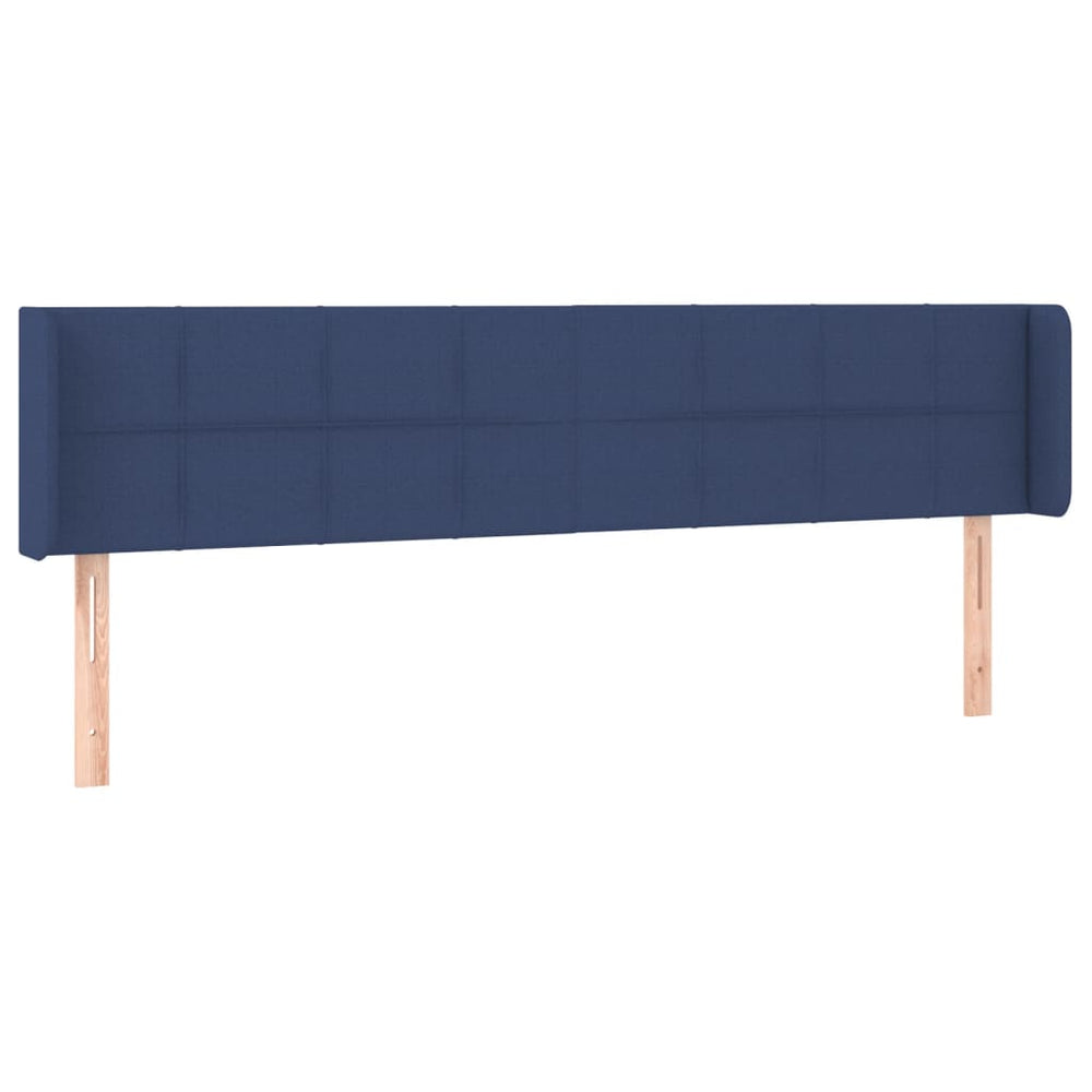 vidaXL Tête de lit à oreilles Bleu 183x16x78/88 cm Tissu