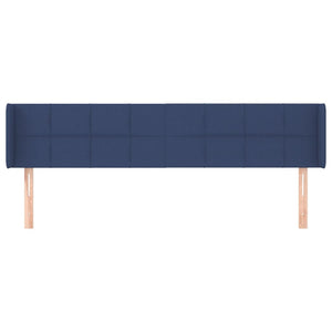 Kopfteil mit Ohren Blau 183x16x78/88 cm Stoff