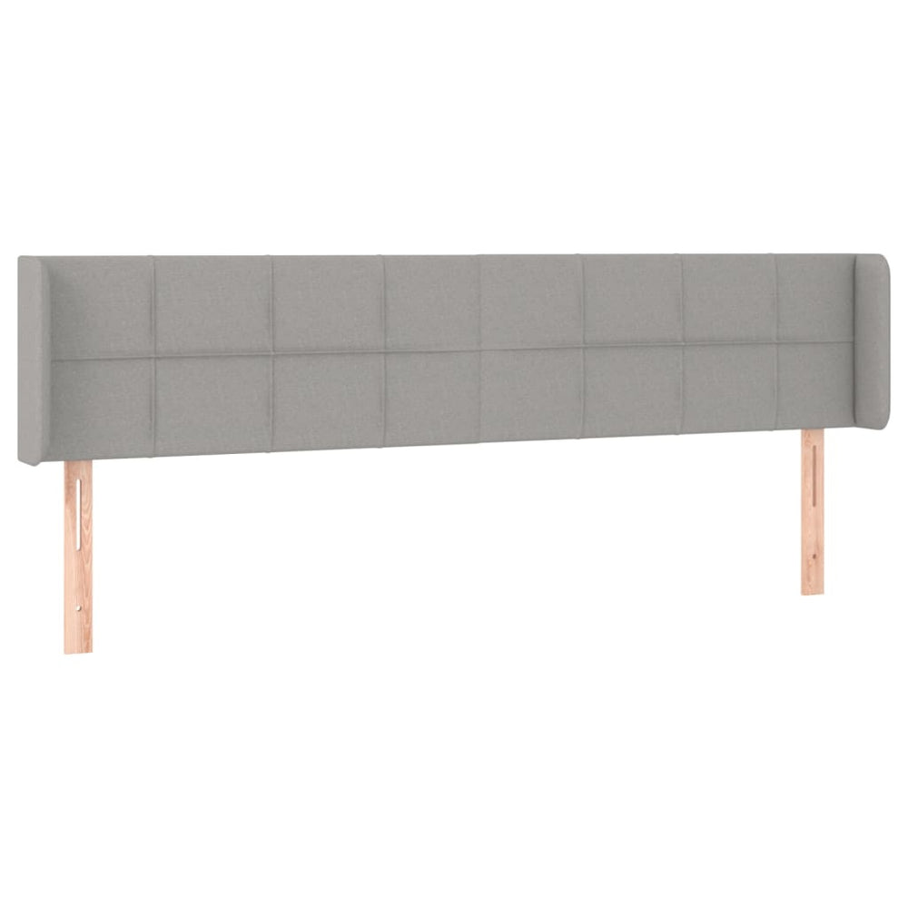 vidaXL Tête de lit avec oreilles Gris clair 203x16x78/88 cm Tissu