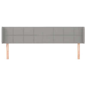 Kopfteil mit Ohren Hellgrau 203x16x78/88 cm Stoff