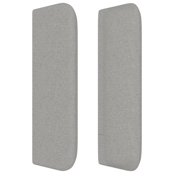 Kopfteil mit Ohren Hellgrau 203x16x78/88 cm Stoff