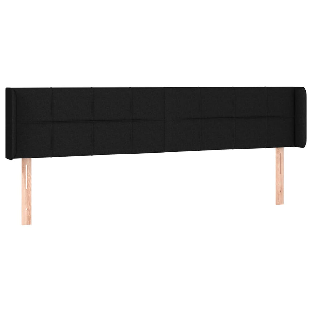 vidaXL Tête de lit à oreilles Noir 203x16x78/88 cm Tissu