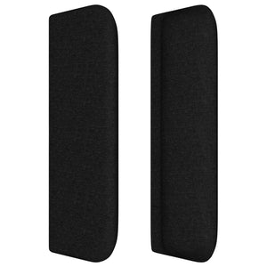 Kopfteil mit Ohren Schwarz 203x16x78/88 cm Stoff