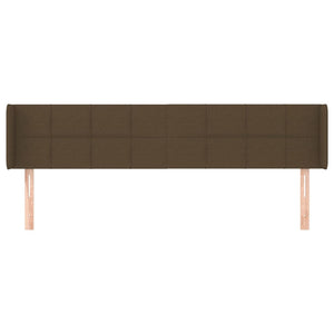 Kopfteil mit Ohren Dunkelbraun 203x16x78/88 cm Stoff