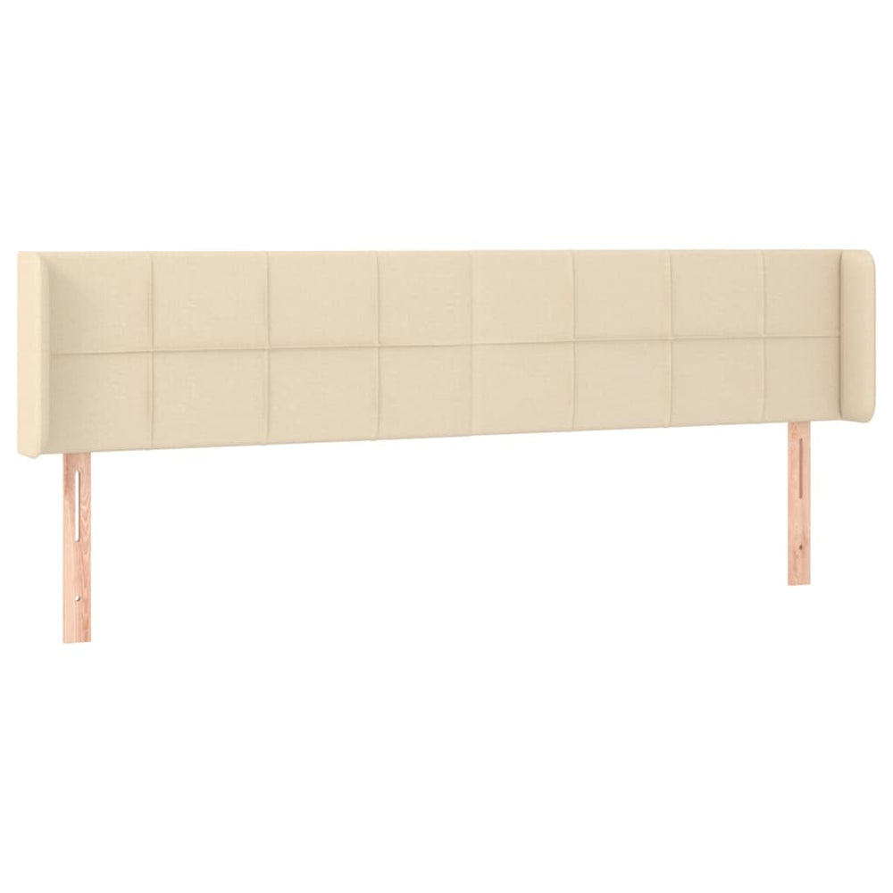 vidaXL Tête de lit à oreilles crème 203x16x78/88 cm Tissu