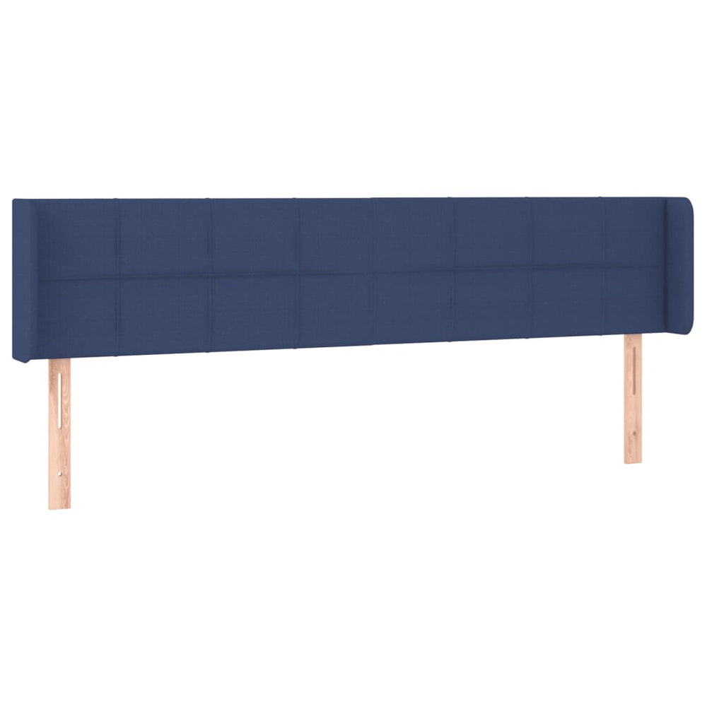 vidaXL Tête de lit à oreilles Bleu 203x16x78/88 cm Tissu