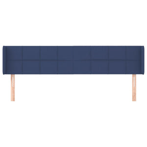 Kopfteil mit Ohren Blau 203x16x78/88 cm Stoff