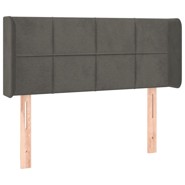 Kopfteil mit Ohren Dunkelgrau 83x16x78/88 cm Samt