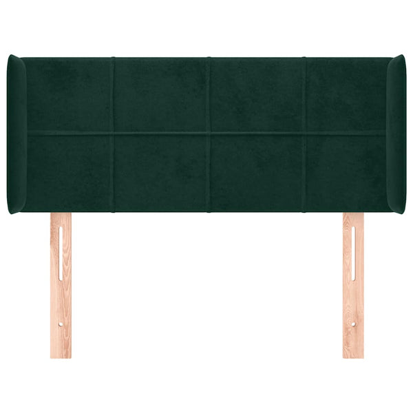 Kopfteil mit Ohren Dunkelgrün 83x16x78/88 cm Samt