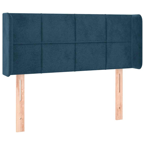 Kopfteil mit Ohren Dunkelblau 83x16x78/88 cm Samt
