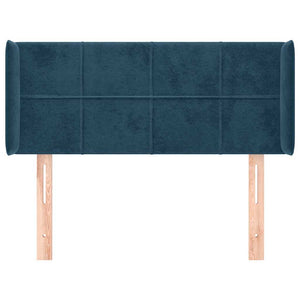 Kopfteil mit Ohren Dunkelblau 83x16x78/88 cm Samt