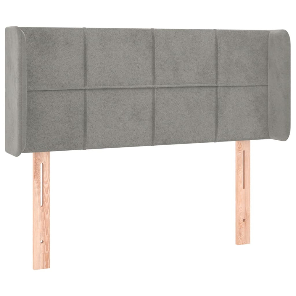 vidaXL Tête de lit à oreilles gris clair 93x16x78/88 cm velours