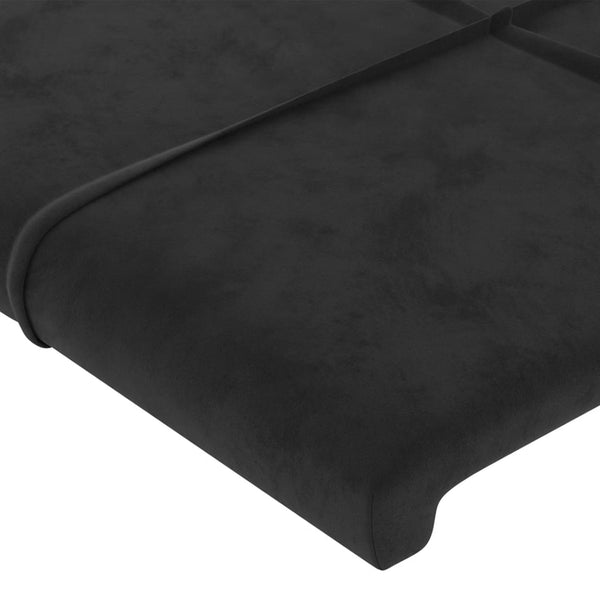 Kopfteil mit Ohren Schwarz 93x16x78/88 cm Samt