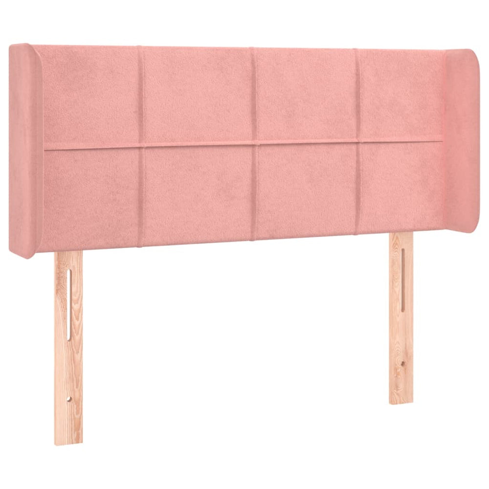 vidaXL Tête de lit à oreilles Rose 93x16x78/88 cm Velours