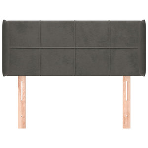 Kopfteil mit Ohren Dunkelgrau 103x16x78/88 cm Samt