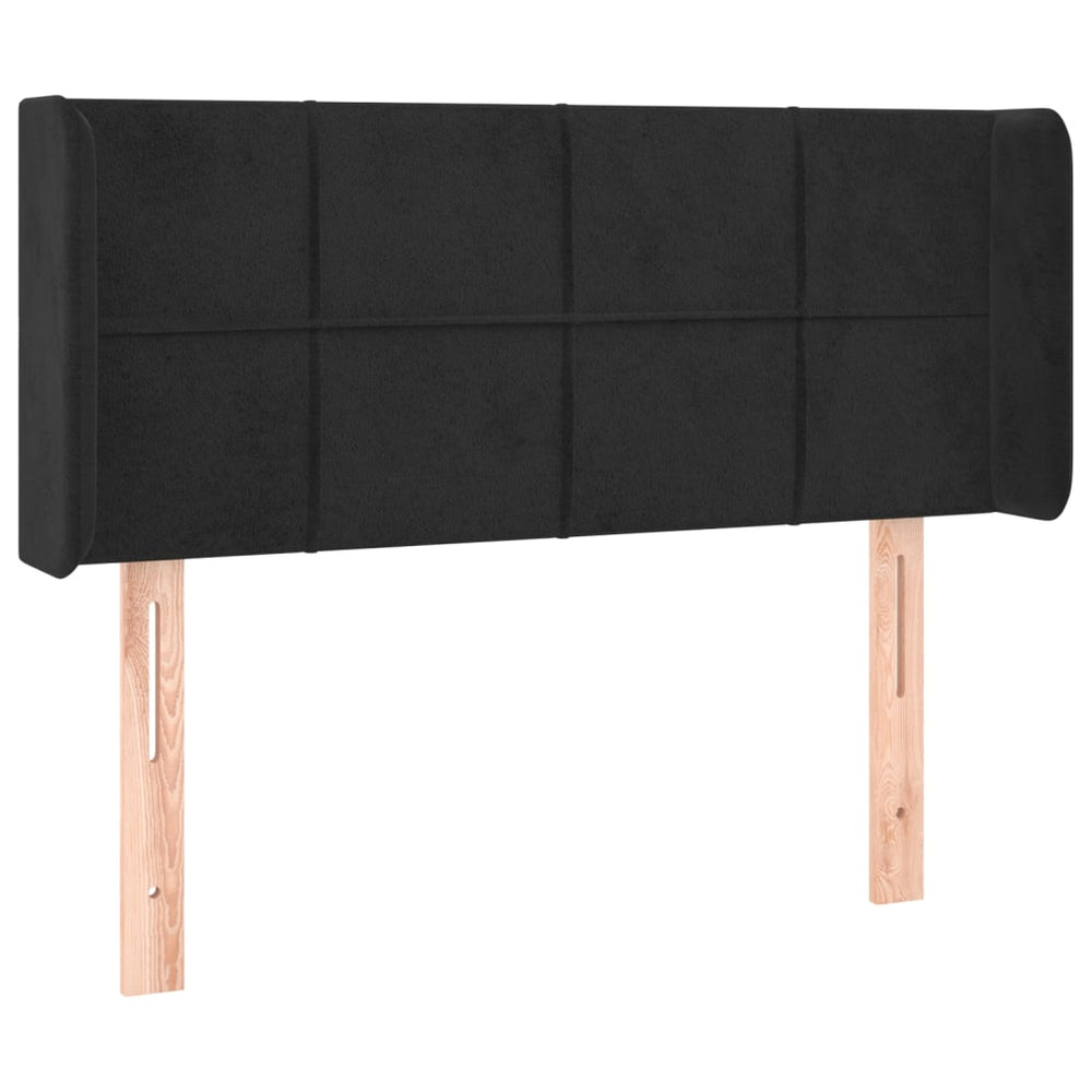 vidaXL Tête de lit avec oreilles Noir 103x16x78/88 cm Velours