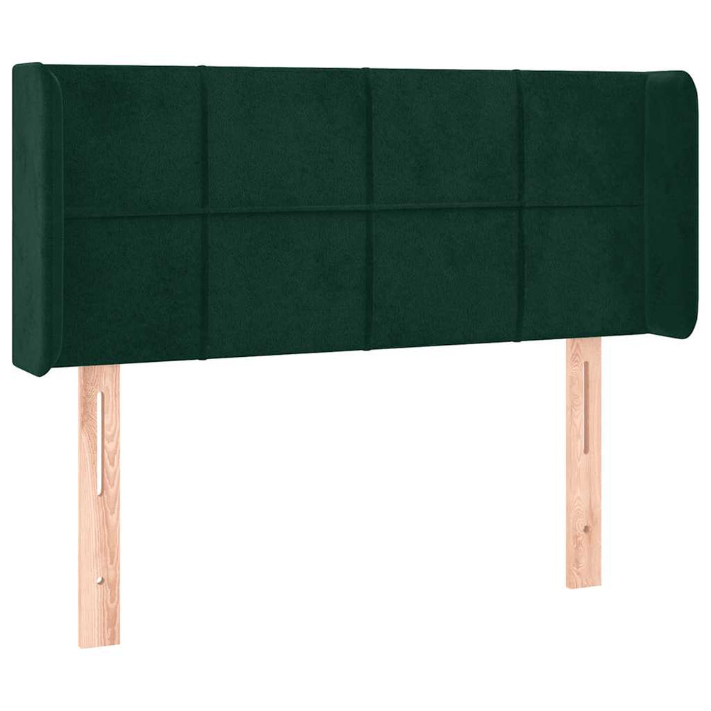 vidaXL Tête de lit à oreilles Vert foncé 103x16x78/88 cm Velours