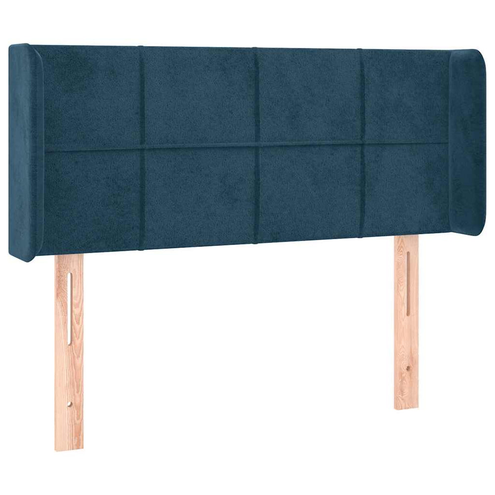 vidaXL Tête de lit à oreilles bleu foncé 103x16x78/88 cm Velours