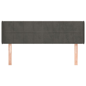 Kopfteil mit Ohren Dunkelgrau 147x16x78/88 cm Samt