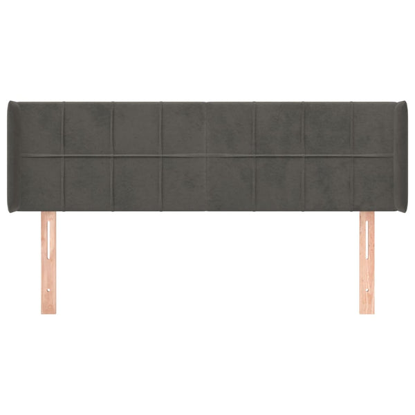 Kopfteil mit Ohren Dunkelgrau 147x16x78/88 cm Samt