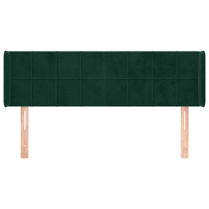 Kopfteil mit Ohren Dunkelgrün 147x16x78/88 cm Samt