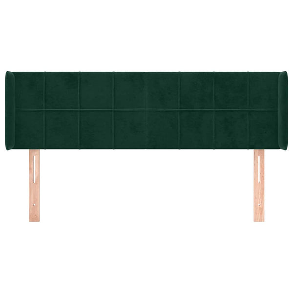 Kopfteil mit Ohren Dunkelgrün 147x16x78/88 cm Samt