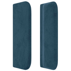 Kopfteil mit Ohren Dunkelblau 147x16x78/88 cm Samt