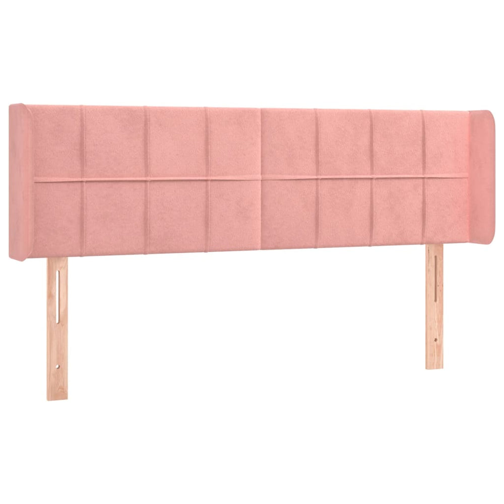vidaXL Tête de lit à oreilles Rose 147x16x78/88 cm Velours