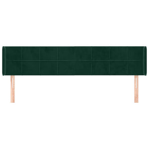 Kopfteil mit Ohren Dunkelgrün 163x16x78/88 cm Samt