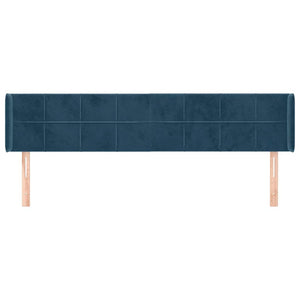 Kopfteil mit Ohren Dunkelblau 163x16x78/88 cm Samt